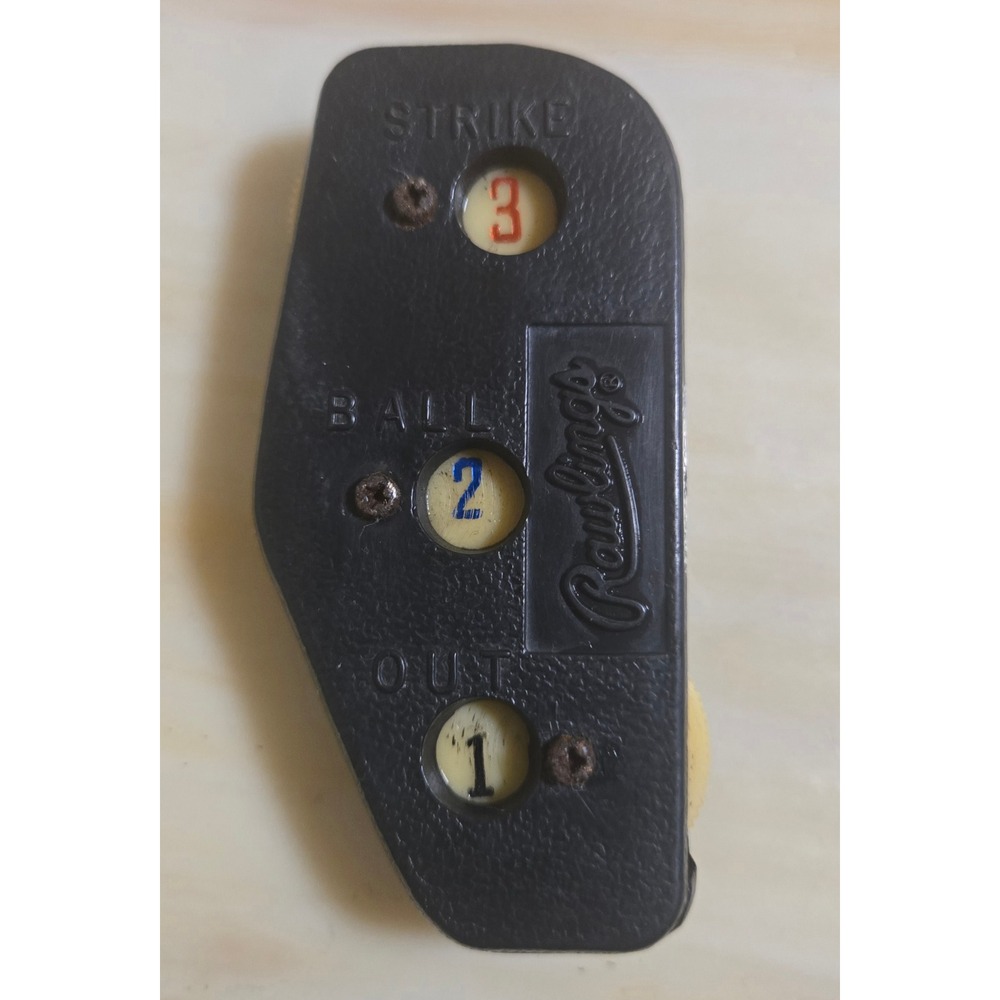 Vintage Rawlings Baseball Umpire Indicator 3-Dial Strike Ball Out Clicker Black